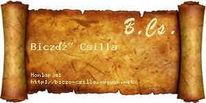 Biczó Csilla névjegykártya